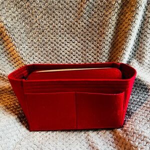 Red Felt Organizer for Purse Storage